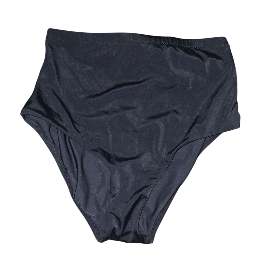 Womens Shade & Shore Black High-Rise Bikini Bottom, Size Medium, NWOT!